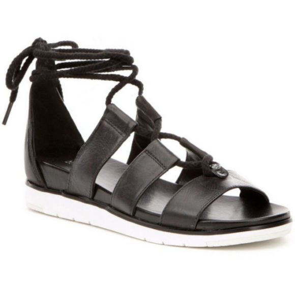 MICHAEL Michael Kors Shoes - Michael Michael Kors Mckenna Black Leather Lace Up Sandals